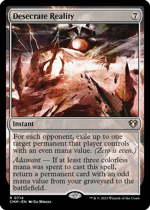 Desecrate Reality, carta Magic di tipo Instant illustrata da Eli Minaya