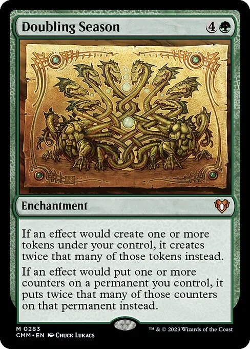 Doubling Season, carta Magic di tipo Enchantment illustrata da Chuck Lukacs