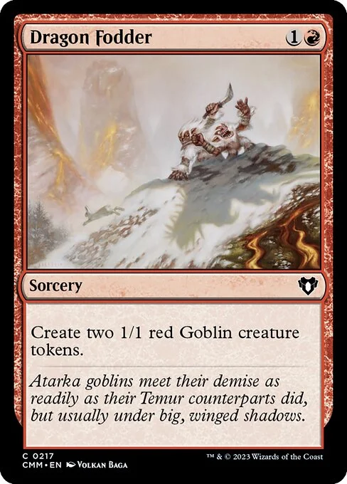 Dragon Fodder, carta Magic di tipo Sorcery illustrata da Volkan Baǵa
