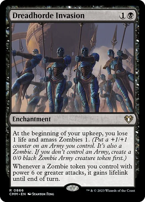Dreadhorde Invasion, carta Magic di tipo Enchantment illustrata da Stanton Feng
