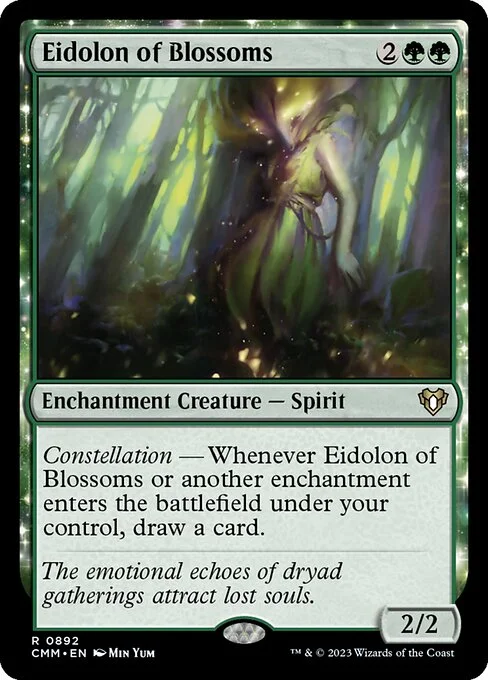 Eidolon of Blossoms, carta Magic di tipo Enchantment Creature — Spirit illustrata da Min Yum