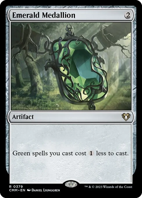 Emerald Medallion, carta Magic di tipo Artifact illustrata da Daniel Ljunggren