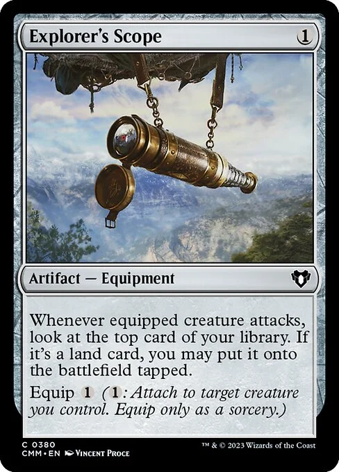 Explorer's Scope, carta Magic di tipo Artifact — Equipment illustrata da Vincent Proce