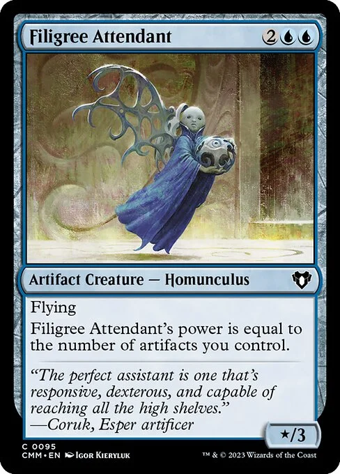 Filigree Attendant, carta Magic di tipo Artifact Creature — Homunculus illustrata da Igor Kieryluk