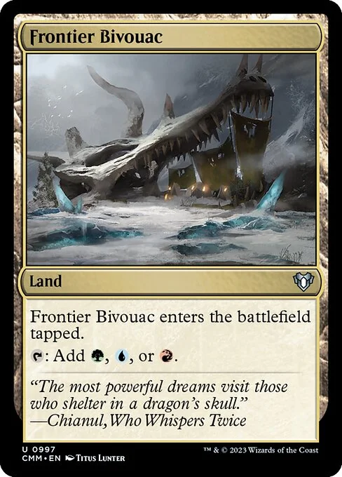 Frontier Bivouac, carta Magic di tipo Land illustrata da Titus Lunter