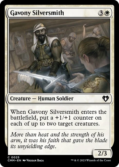 Gavony Silversmith, carta Magic di tipo Creature — Human Soldier illustrata da Volkan Baǵa