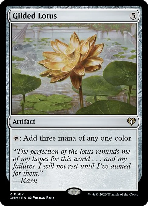 Gilded Lotus, carta Magic di tipo Artifact illustrata da Volkan Baǵa