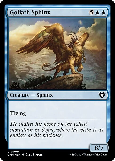 Goliath Sphinx, carta Magic di tipo Creature — Sphinx illustrata da Greg Staples