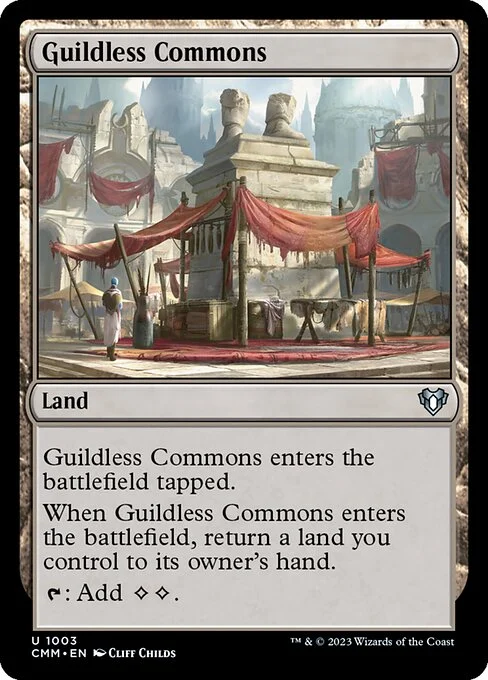 Guildless Commons, carta Magic di tipo Land illustrata da Cliff Childs