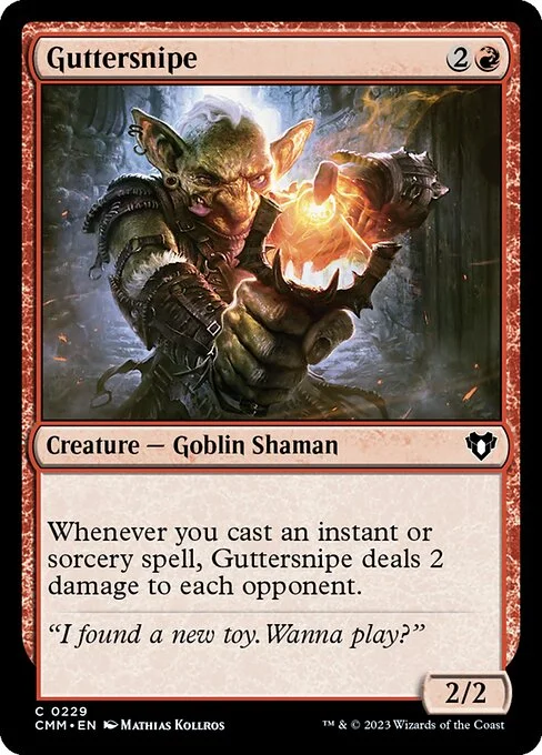 Guttersnipe, carta Magic di tipo Creature — Goblin Shaman illustrata da Mathias Kollros
