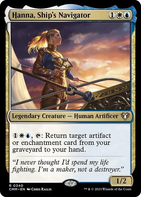 Hanna, Ship's Navigator, carta Magic di tipo Legendary Creature — Human Artificer illustrata da Chris Rallis
