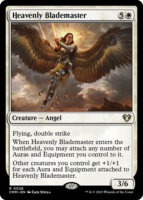 Heavenly Blademaster, carta Magic di tipo Creature — Angel illustrata da Zack Stella