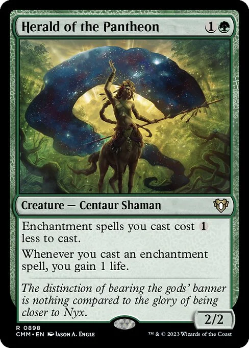Herald of the Pantheon, carta Magic di tipo Creature — Centaur Shaman illustrata da Jason A. Engle