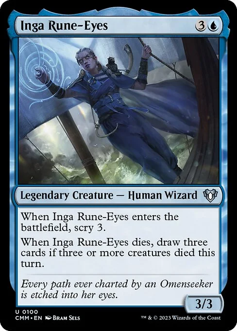 Inga Rune-Eyes, carta Magic di tipo Legendary Creature — Human Wizard illustrata da Bram Sels