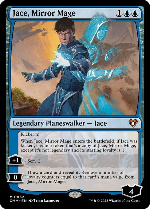 Jace, Mirror Mage, carta Magic di tipo Legendary Planeswalker — Jace illustrata da Tyler Jacobson
