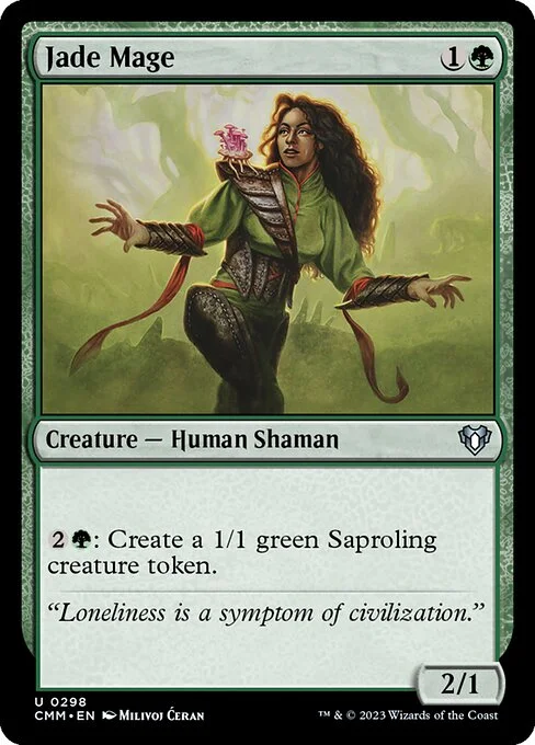 Jade Mage, carta Magic di tipo Creature — Human Shaman illustrata da Milivoj Ćeran
