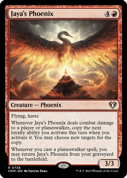 Jaya's Phoenix, carta Magic di tipo Creature — Phoenix illustrata da Justyna Dura
