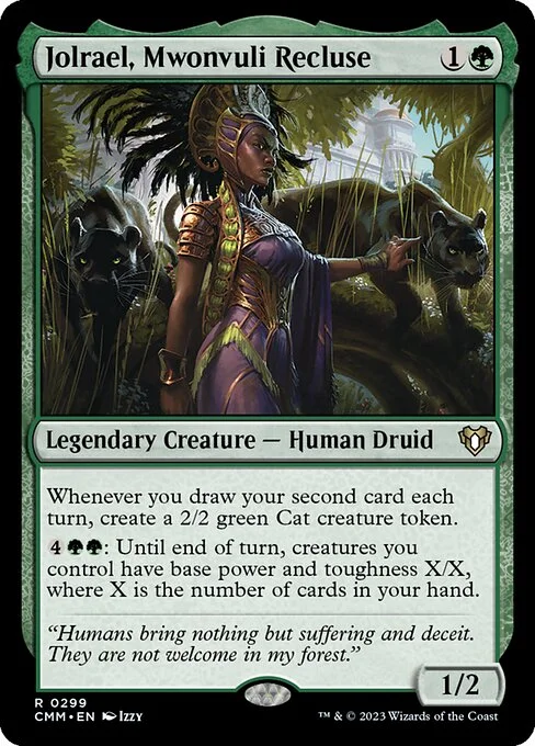 Jolrael, Mwonvuli Recluse, carta Magic di tipo Legendary Creature — Human Druid illustrata da Izzy