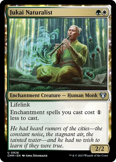 Jukai Naturalist, carta Magic di tipo Enchantment Creature — Human Monk illustrata da Anna Steinbauer