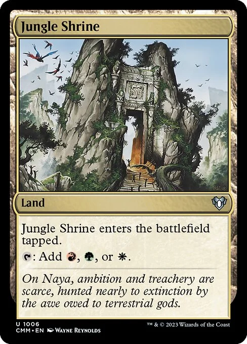 Jungle Shrine, carta Magic di tipo Land illustrata da Wayne Reynolds