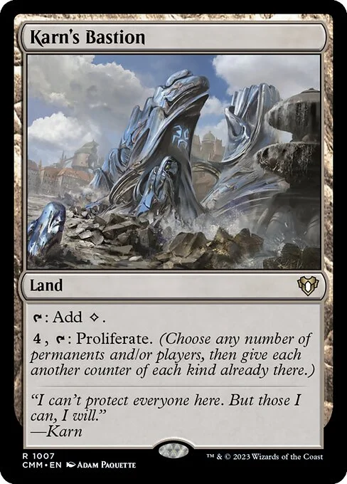 Karn's Bastion, carta Magic di tipo Land illustrata da Adam Paquette