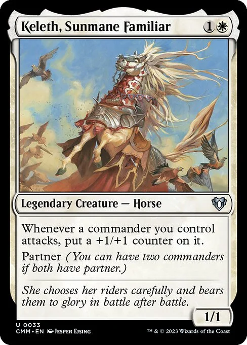 Keleth, Sunmane Familiar, carta Magic di tipo Legendary Creature — Horse illustrata da Jesper Ejsing