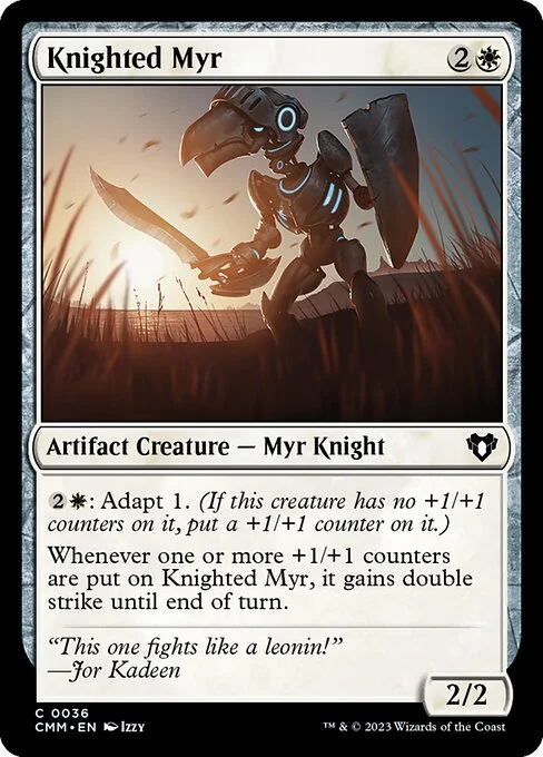 Knighted Myr, carta Magic di tipo Artifact Creature — Myr Knight illustrata da Izzy