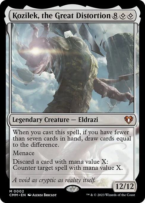 Kozilek, the Great Distortion, carta Magic di tipo Legendary Creature — Eldrazi illustrata da Aleksi Briclot