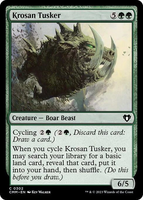 Krosan Tusker, carta Magic di tipo Creature — Boar Beast illustrata da Kev Walker