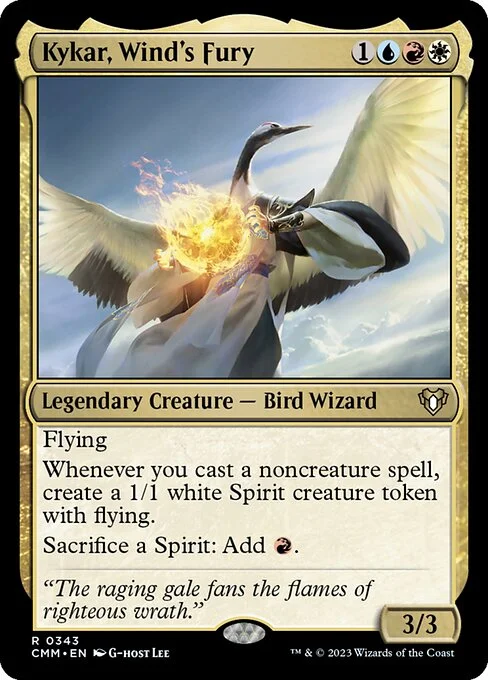 Kykar, Wind's Fury, carta Magic di tipo Legendary Creature — Bird Wizard illustrata da G-host Lee