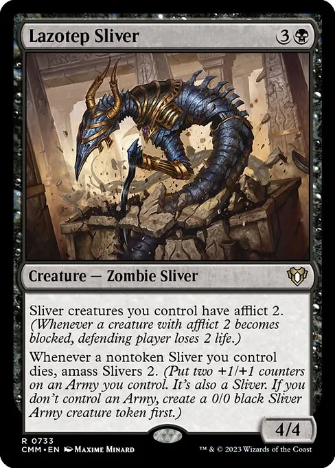 Lazotep Sliver, carta Magic di tipo Creature — Zombie Sliver illustrata da Maxime Minard