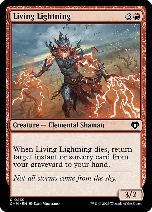 Living Lightning, carta Magic di tipo Creature — Elemental Shaman illustrata da Caio Monteiro