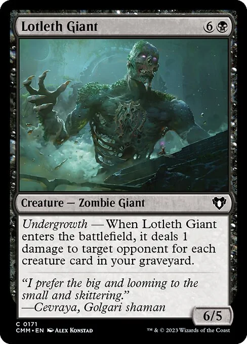 Lotleth Giant, carta Magic di tipo Creature — Zombie Giant illustrata da Alex Konstad