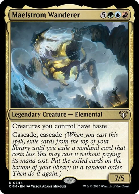 Maelstrom Wanderer, carta Magic di tipo Legendary Creature — Elemental illustrata da Victor Adame Minguez