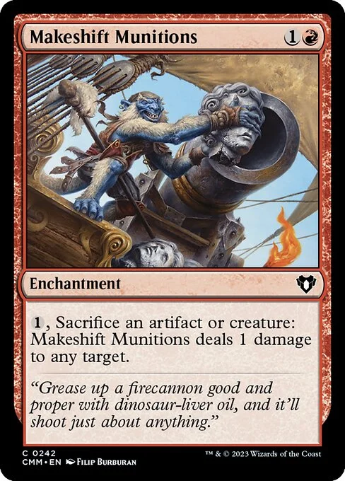 Makeshift Munitions, carta Magic di tipo Enchantment illustrata da Filip Burburan