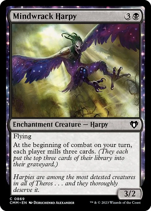 Mindwrack Harpy, carta Magic di tipo Enchantment Creature — Harpy illustrata da Deruchenko Alexander