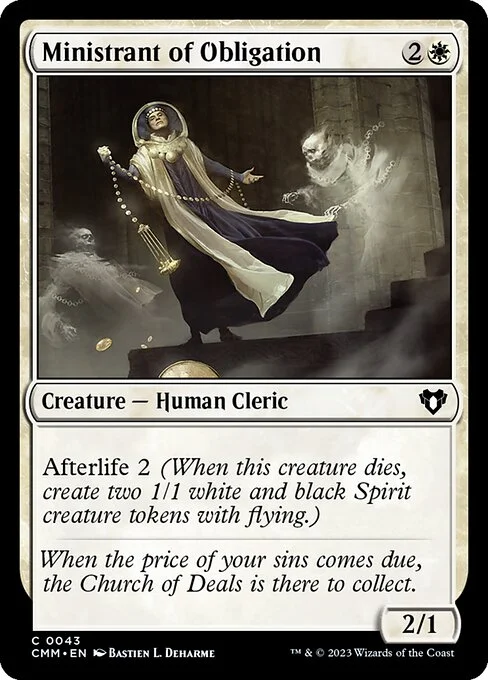 Ministrant of Obligation, carta Magic di tipo Creature — Human Cleric illustrata da Bastien L. Deharme