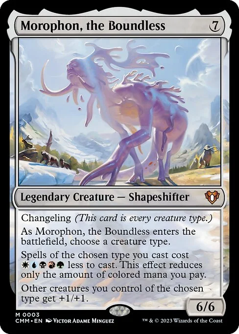 Morophon, the Boundless, carta Magic di tipo Legendary Creature — Shapeshifter illustrata da Victor Adame Minguez