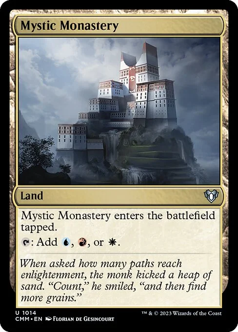 Mystic Monastery, carta Magic di tipo Land illustrata da Florian de Gesincourt