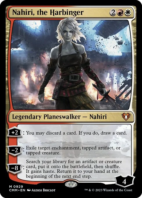 Nahiri, the Harbinger, carta Magic di tipo Legendary Planeswalker — Nahiri illustrata da Aleksi Briclot