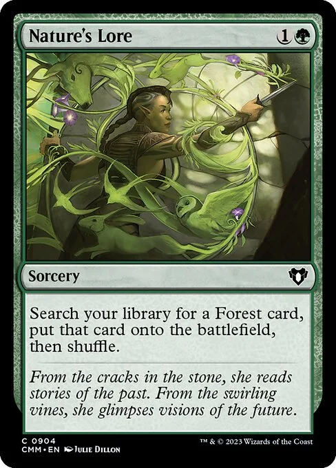 Nature's Lore, carta Magic di tipo Sorcery illustrata da Julie Dillon