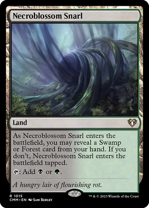 Necroblossom Snarl, carta Magic di tipo Land illustrata da Sam Burley