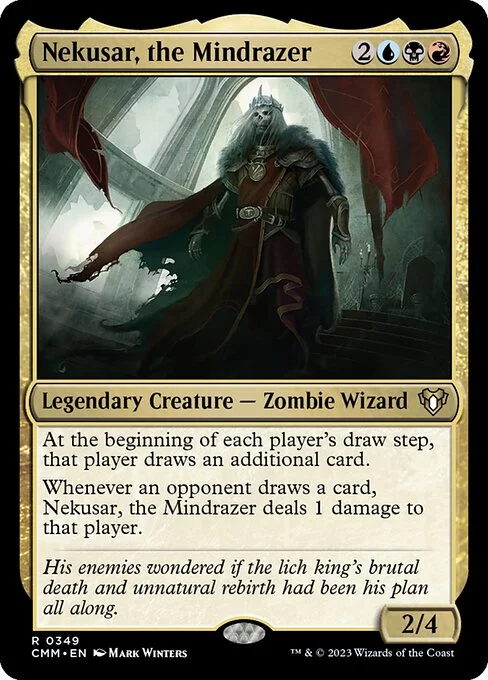 Nekusar, the Mindrazer, carta Magic di tipo Legendary Creature — Zombie Wizard illustrata da Mark Winters