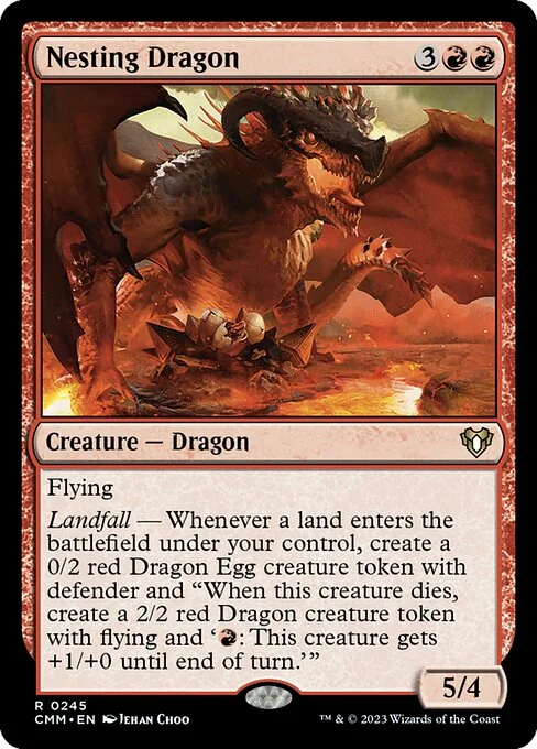 Nesting Dragon, carta Magic di tipo Creature — Dragon illustrata da Jehan Choo