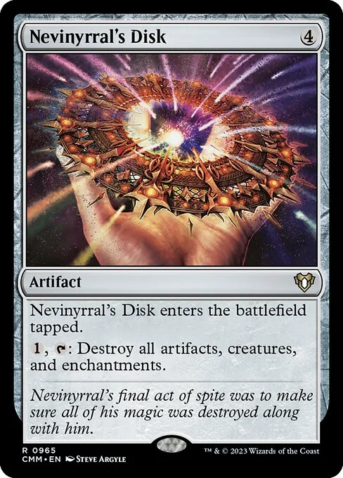 Nevinyrral's Disk, carta Magic di tipo Artifact illustrata da Steve Argyle