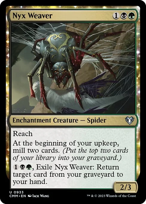 Nyx Weaver, carta Magic di tipo Enchantment Creature — Spider illustrata da Jack Wang