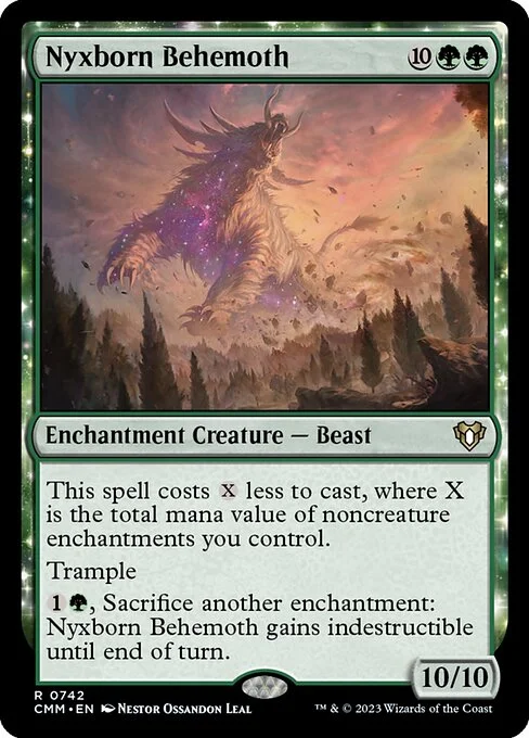 Nyxborn Behemoth, carta Magic di tipo Enchantment Creature — Beast illustrata da Néstor Ossandón Leal