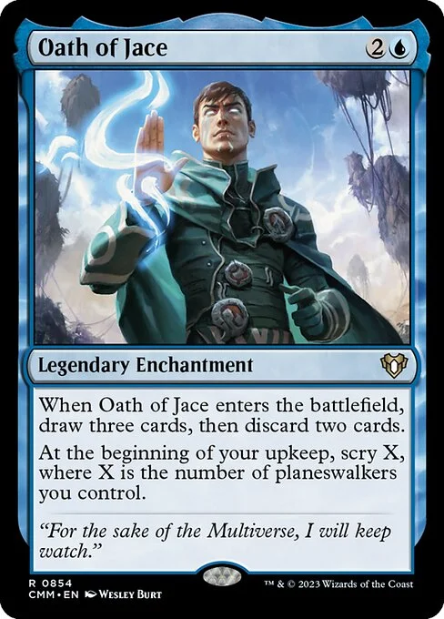 Oath of Jace, carta Magic di tipo Legendary Enchantment illustrata da Wesley Burt