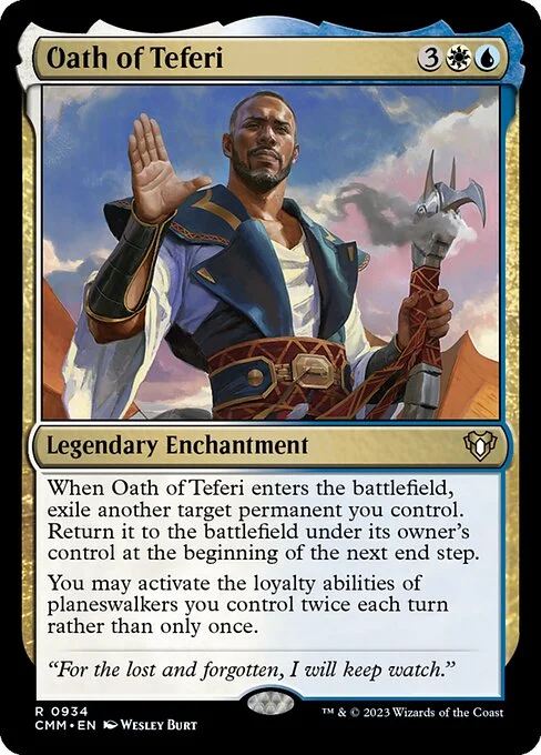 Oath of Teferi, carta Magic di tipo Legendary Enchantment illustrata da Wesley Burt
