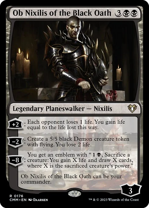 Ob Nixilis of the Black Oath, carta Magic di tipo Legendary Planeswalker — Nixilis illustrata da Daarken